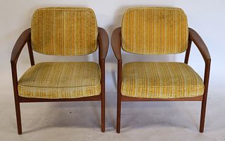 Midcentury Pair of DUX Signed Upholstered