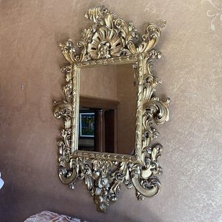 19th C. Italian Carved Gilt Wood Mirror