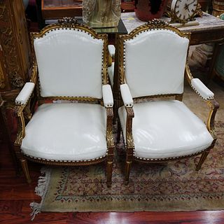 Pair of Antique Louis XVI Style Arm Chairs