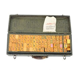 Antique Chinese Bakelite Mahjong Set