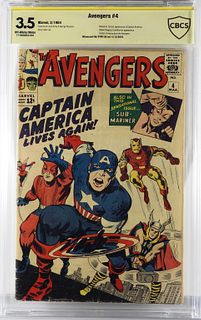 Marvel Comics Avengers #4 CBCS 3.5 Sgd. Stan Lee