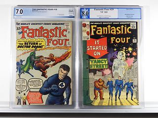 2 Marvel Comics Fantastic Four #10 #29 PGX 7.0 8.0