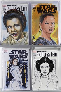 4PC Marvel Comics Star Wars Sketch Cover Group