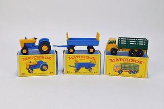 3PC Lesney Matchbox Ford Tractor Stake Truck Group