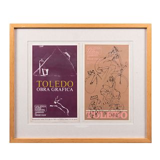 Lote de 2 carteles. Consta de: a) "Toledo obra gráfica" México D.F., 1969. Galería Juan Martín. 38.5 x 24 cm. Otro.