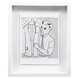 ROY LICHTENSTEIN Man with suit in the hand Litografía offset edición de 180 ejemplares Enmarcada 44 x 37 cm con marco