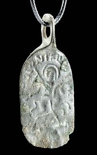 Byzantine Copper Alloy Pendant Archangels & Inscription