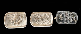 Ancient Assyrian Steatite Stamp Seal - Zoomorphic Pairs