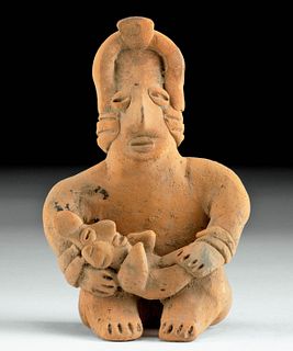 Colima Pottery Seated Figure with Child