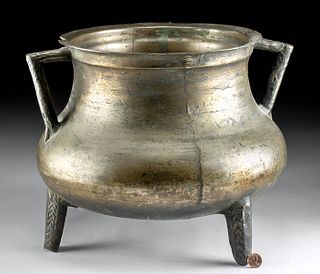 17th C. English Leaded Bronze Cauldron