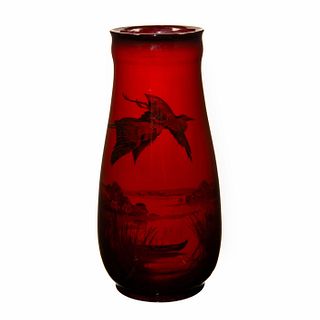 Royal Doulton Flambe Vase, Birds In Flight