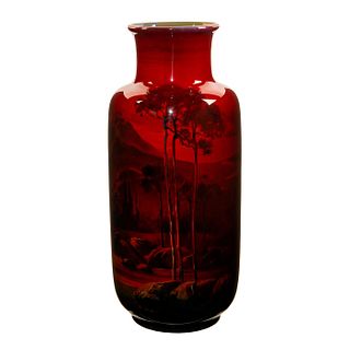 Royal Doulton Sung Flambe Vase, Majestic Outdoor Scene