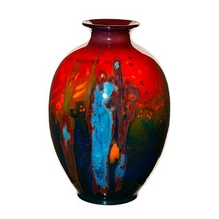 Royal Doulton Sung Flambe Vase, Underwater Scene