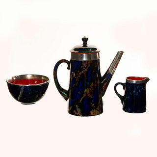 3PC Royal Doulton Flambe Experimental Glaze Tea Set
