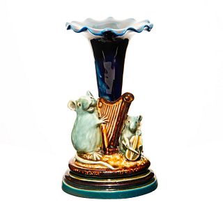 Doulton Lambeth Tinworth Figural Vase, Mice Musicians
