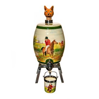 Royal Doulton Master of Foxhounds Spirit Barrel with Fox Head Stopper & Bucket