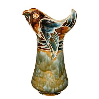 Doulton Lambeth Mark Marshall Stoneware Bird Vase