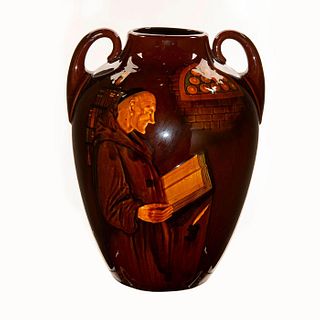Royal Doulton Kingsware Double Handled Vase, Monk Reading