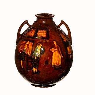 Royal Doulton Kingsware Vase with Pub Scene
