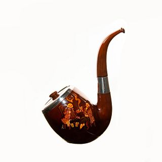 Royal Doulton Kingsware Tobacco Pipe with Smokers on Panel