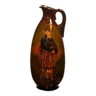 Royal Doulton The Macnab tall oval whiskey flask with Scotsman.