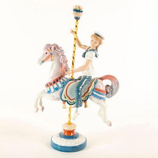 Boy On Carousel Horse 1985/2000 1001470 - Lladro Porcelain Figure