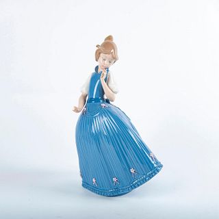 Girl Blue Dress Flower 01005121 - Lladro Porcelain Figure