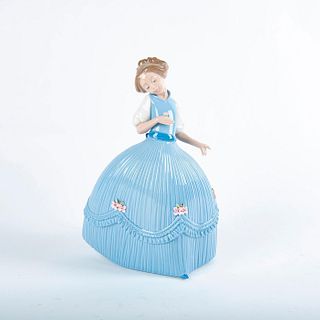 Girl Bluish Dress Flower 01005119 - Lladro Porcelain Figure
