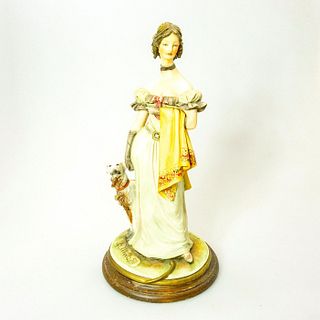 Capodimonte Bruno Merli Porcelain Figurine, Lady and Dog
