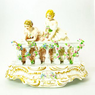 Luigi Fabris Porcelain Figural, Two Ladies on the Terrace