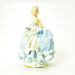 Vintage Dresden Figurine, Woman With Flower
