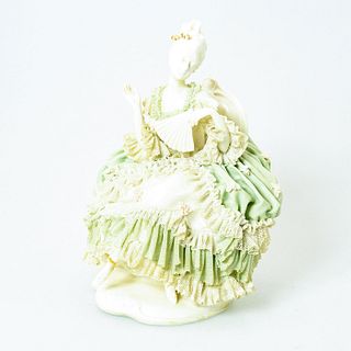 Vintage Dresden Lace Porcelain Figurine, Elegant Lady