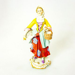 Vintage German-style Porcelain Figurine, Provincial Lady