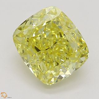 1.51 ct, Natural Fancy Intense Yellow Even Color, VS2, Cushion cut Diamond (GIA Graded), Unmounted, Appraised Value: $34,800 