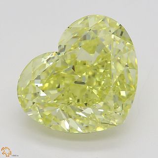 3.02 ct, Natural Fancy Intense Yellow Even Color, VS1, Heart cut Diamond (GIA Graded), Unmounted, Appraised Value: $82,700 