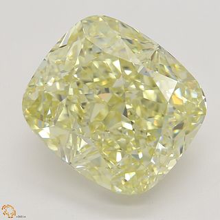 6.06 ct, Natural Fancy Yellow Even Color, FL, Cushion cut Diamond (GIA Graded), Unmounted, Appraised Value: $229,000 