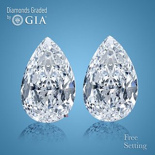 6.02 carat diamond pair Pear cut Diamond GIA Graded 1) 3.01 ct, Color D, VS2 2) 3.01 ct, Color D, VS2. Unmounted. Appraised Value: $247,600 