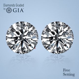 4.02 carat diamond pair Round cut Diamond GIA Graded 1) 2.01 ct, Color F, VS1 2) 2.01 ct, Color F, VS1. Unmounted. Appraised Value: $123,200 
