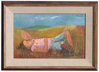 Anton L. Refregier (1905 - 1979) "Girl in Grass"