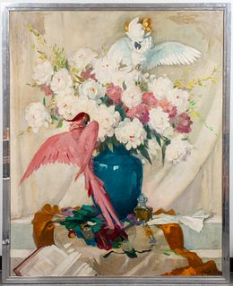 Charley Garry “Cockatoos” Large Oil On Canvas