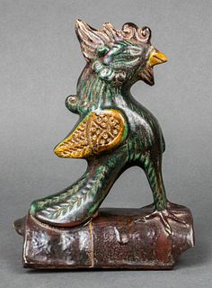 Chinese Glazed Terra Cotta Rooster Roof Tile
