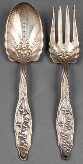 Whiting Art Nouveau Silver Serving Pieces, 2