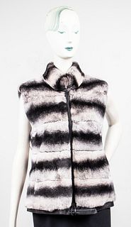 Rex Rabbit Fur Chinchilla-Pattern Vest