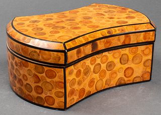 Modern Burl Veneer Covered Dresser Box