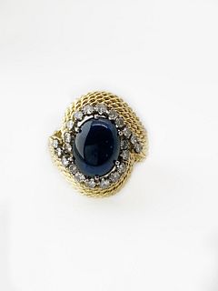 Retro 18k Gold, Sapphire and DiamondsÂ  Ring