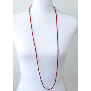 Coral Bead Long Necklace