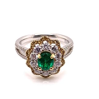 18K Diamond Emerald RingÂ 