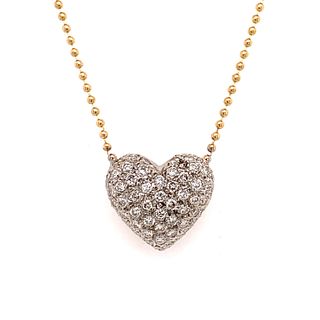 18k Gold Diamond Heart PendantÂ 