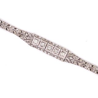 Art Deco 14K Diamond Bracelet