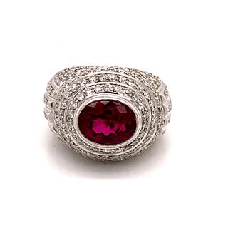 18k Diamond Natural Ruby RingÂ 